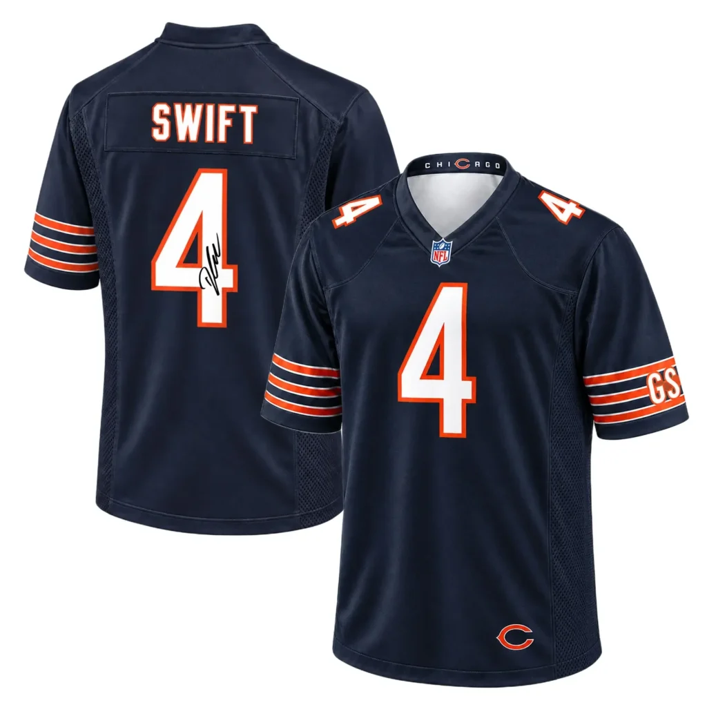 Chicago Bears D'Andre Swift Navy Jersey – Custom Name & Number Edition