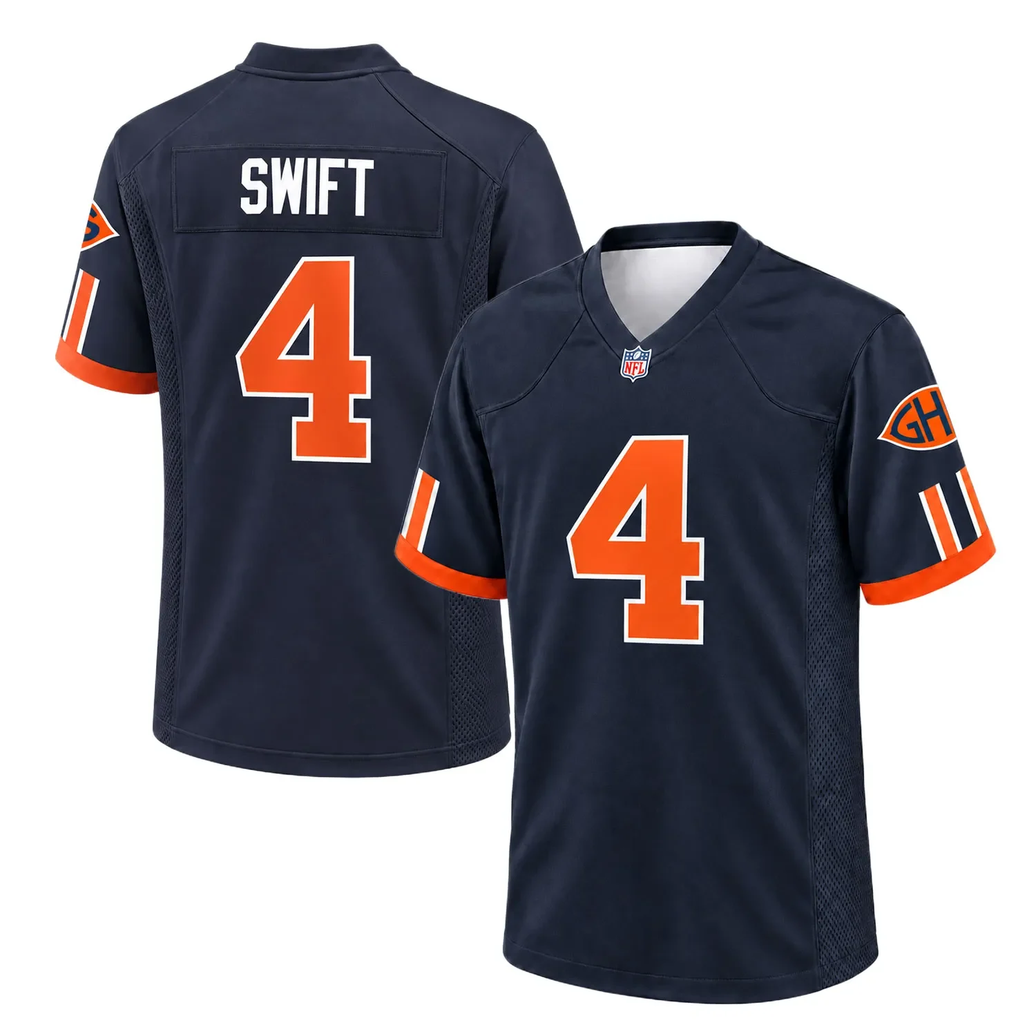 Chicago Bears D'Andre Swift Rivalries Jersey – front back view