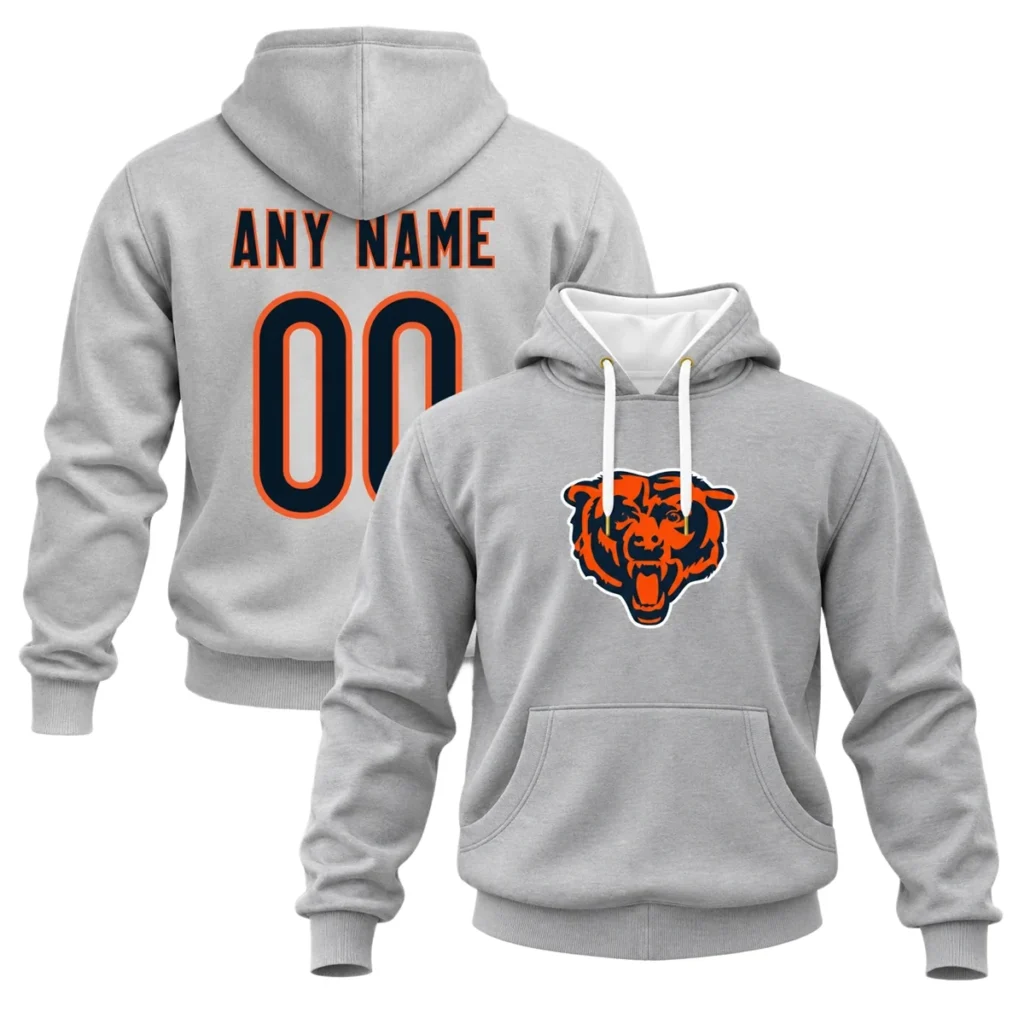 Chicago Bears Gray Custom Hoodie – Everyday Fan Hoodie