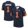 Chicago Bears Jaylon Johnson Navy Jersey – front back view