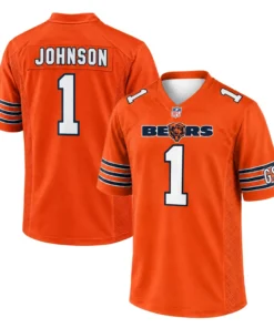 Chicago Bears Jaylon Johnson Orange Jersey – front back view