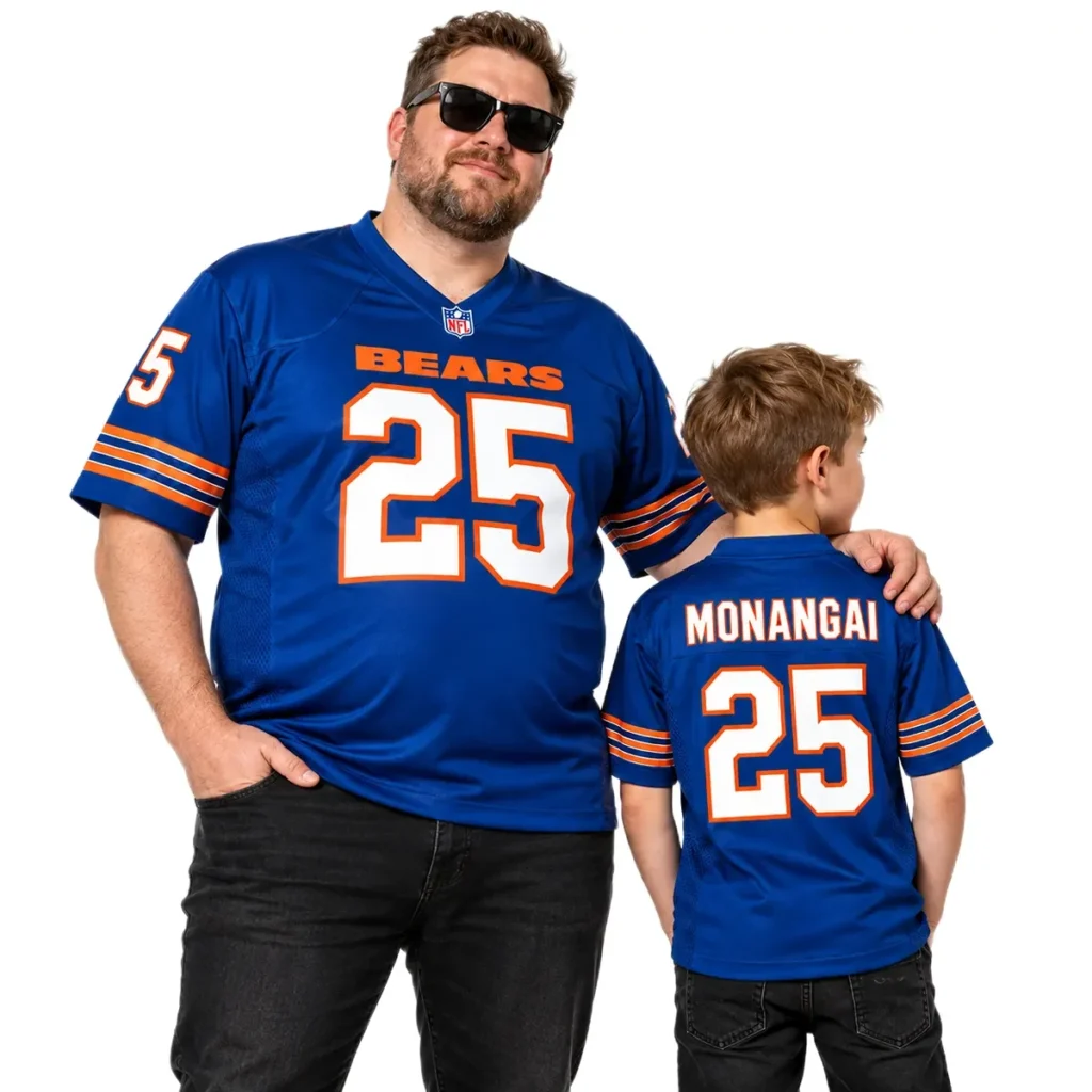 Chicago Bears Kyle Monangai Blue Jersey – Name & Number Fan Jersey