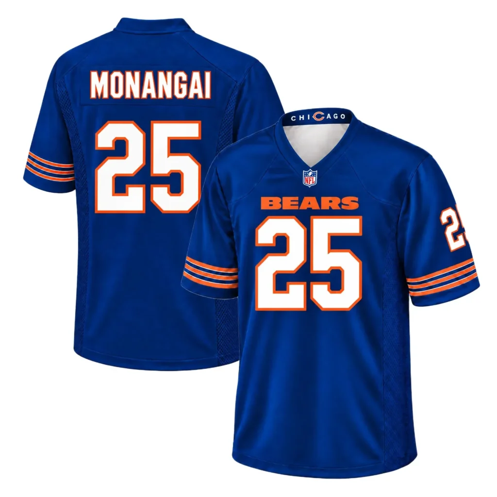 Chicago Bears Kyle Monangai Blue Jersey – Name & Number Fan Jersey