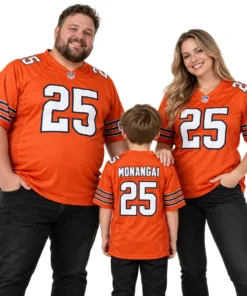 Chicago Bears Kyle Monangai Orange Jersey – family view