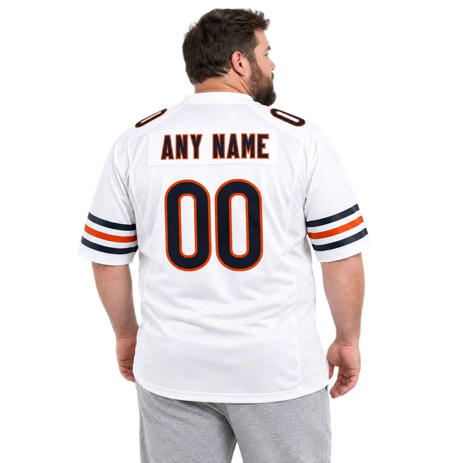 Chicago Bears White Custom Jersey – model view