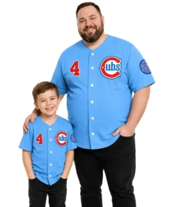 Chicago Cubs Pete Crow-Armstrong Blue Jersey – dad son view