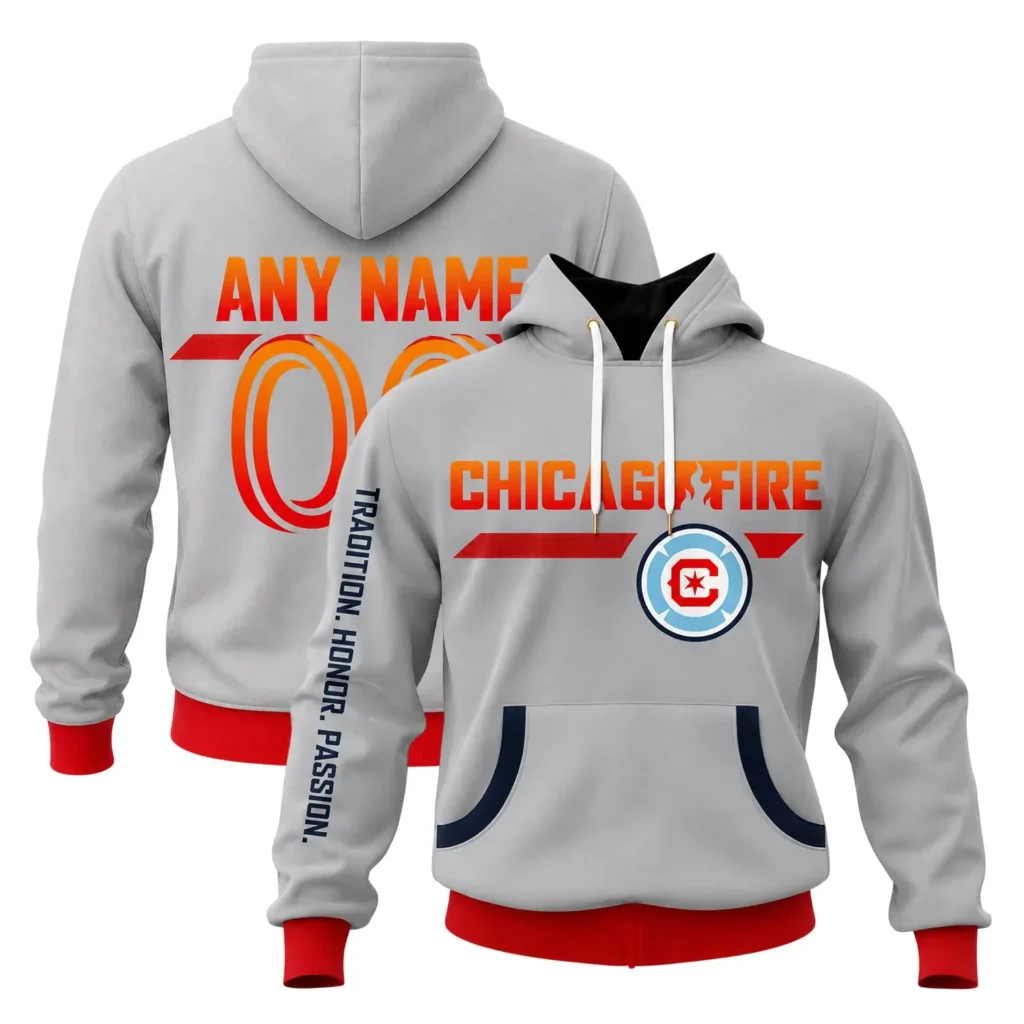 Chicago Fire FC Grey Custom Hoodie – Cozy Fan Hoodie