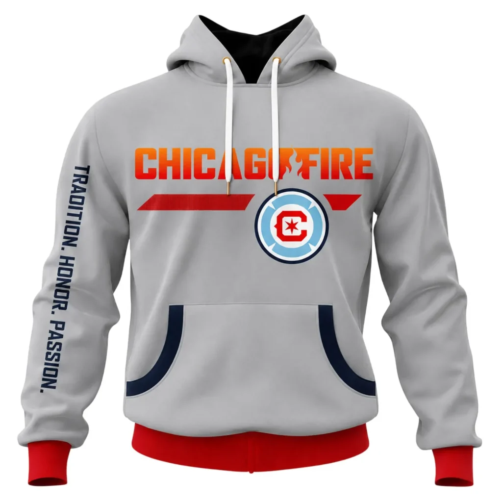 Chicago Fire FC Grey Custom Hoodie – Cozy Fan Hoodie