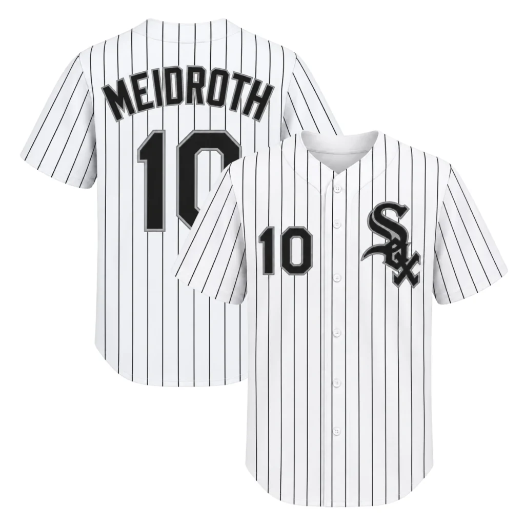 Chicago White Sox Chase Meidroth White Home Pinstripe Jersey – Home Crowd Fan Style