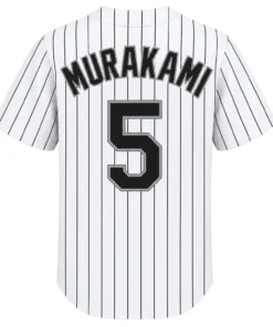 Chicago White Sox Munetaka Murakami White Pinstripe Jersey – back view