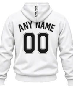 Chicago White Sox White Custom Hoodie – back view
