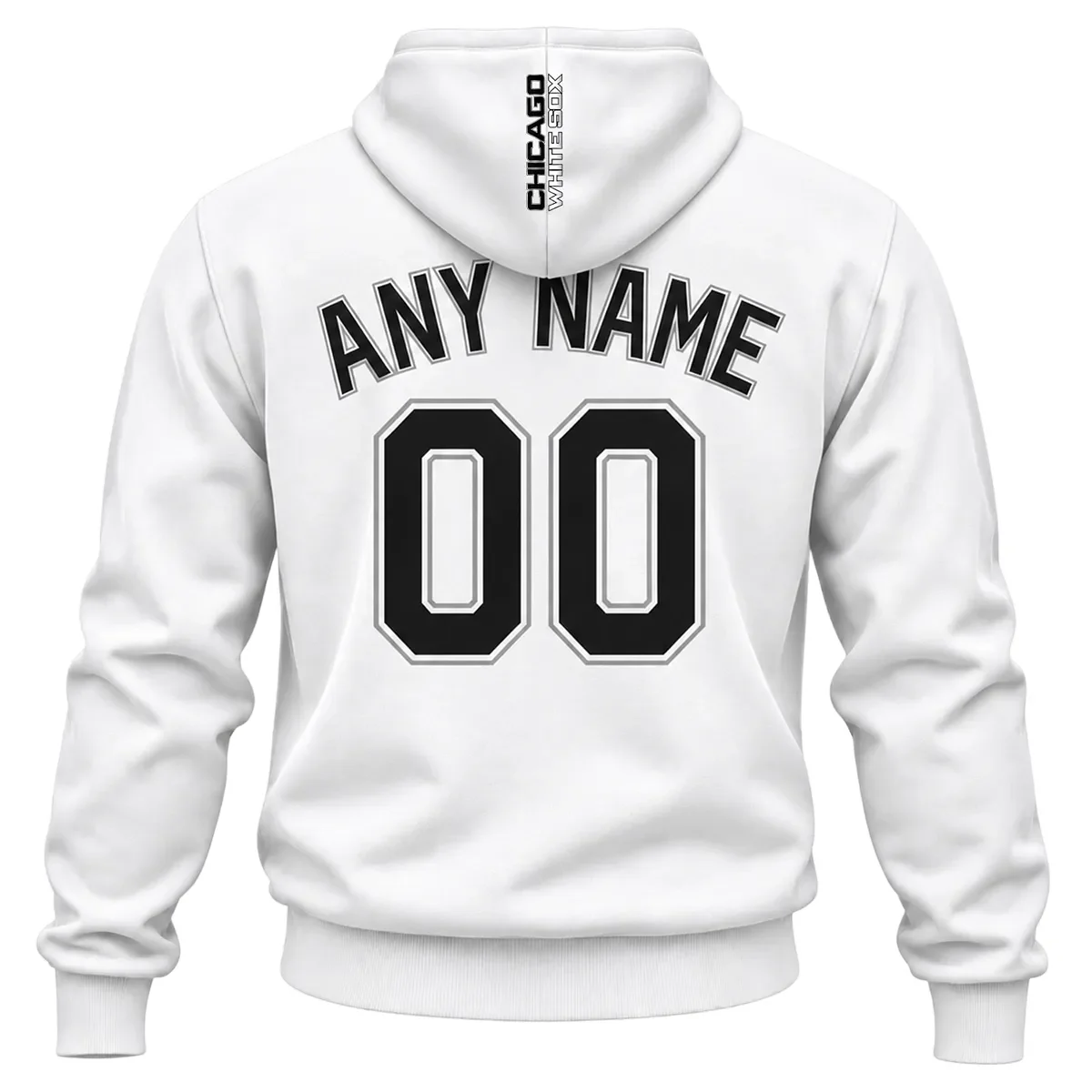 Chicago White Sox White Custom Hoodie – back view