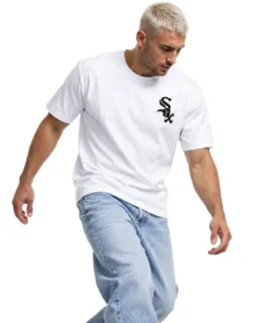Chicago White Sox White Custom T-Shirt – model view