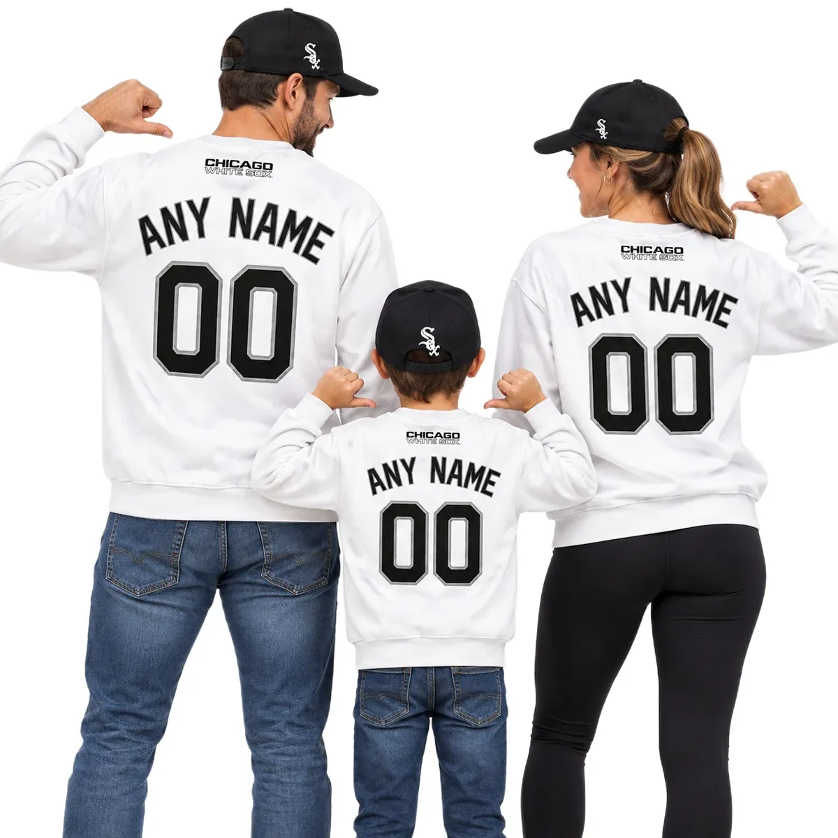 Chicago White Sox White Sweatshirt – family view