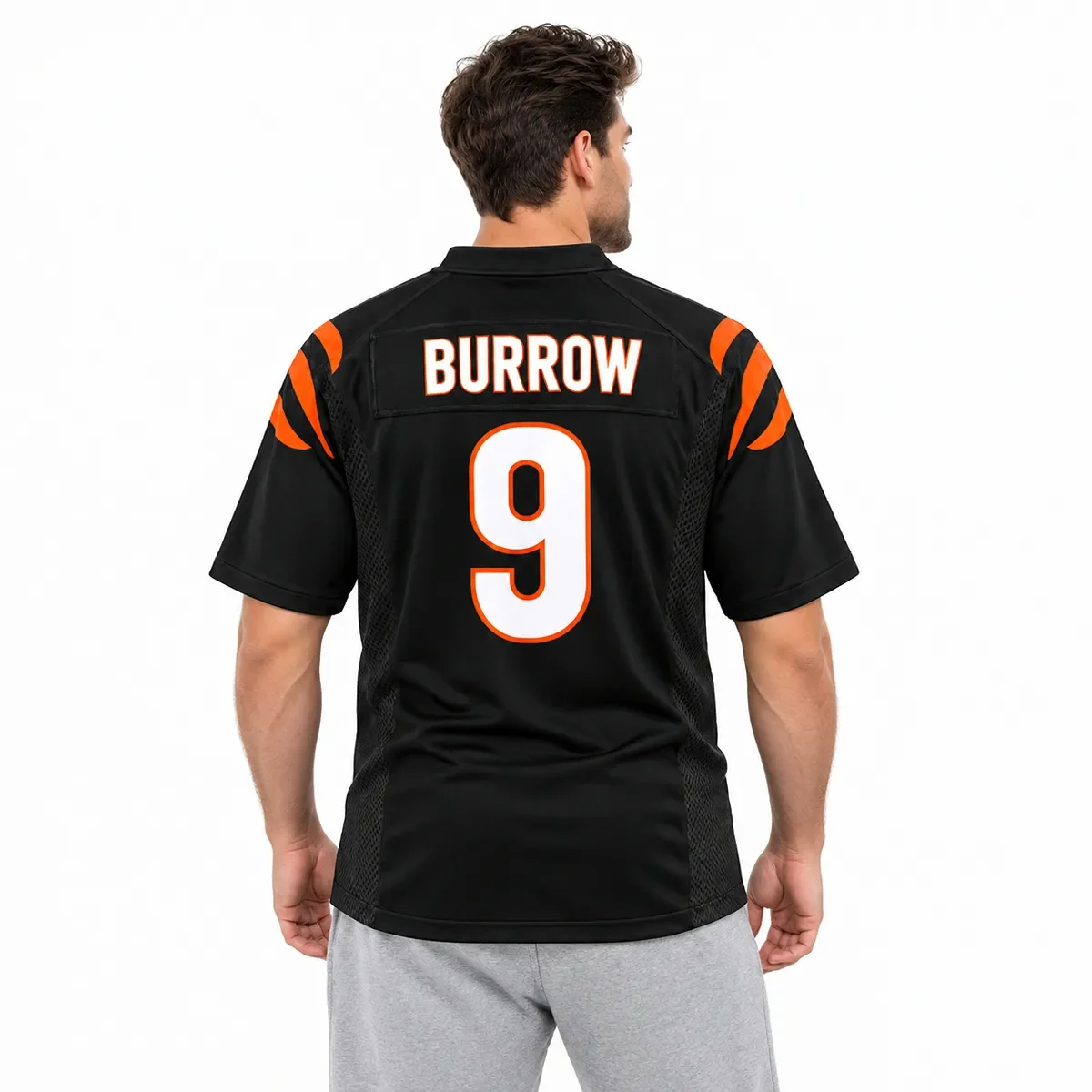 Cincinnati Bengals Joe Burrow Black Jersey – back view