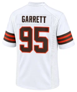 Cleveland Browns Myles Garrett White Alternate Jersey – back view