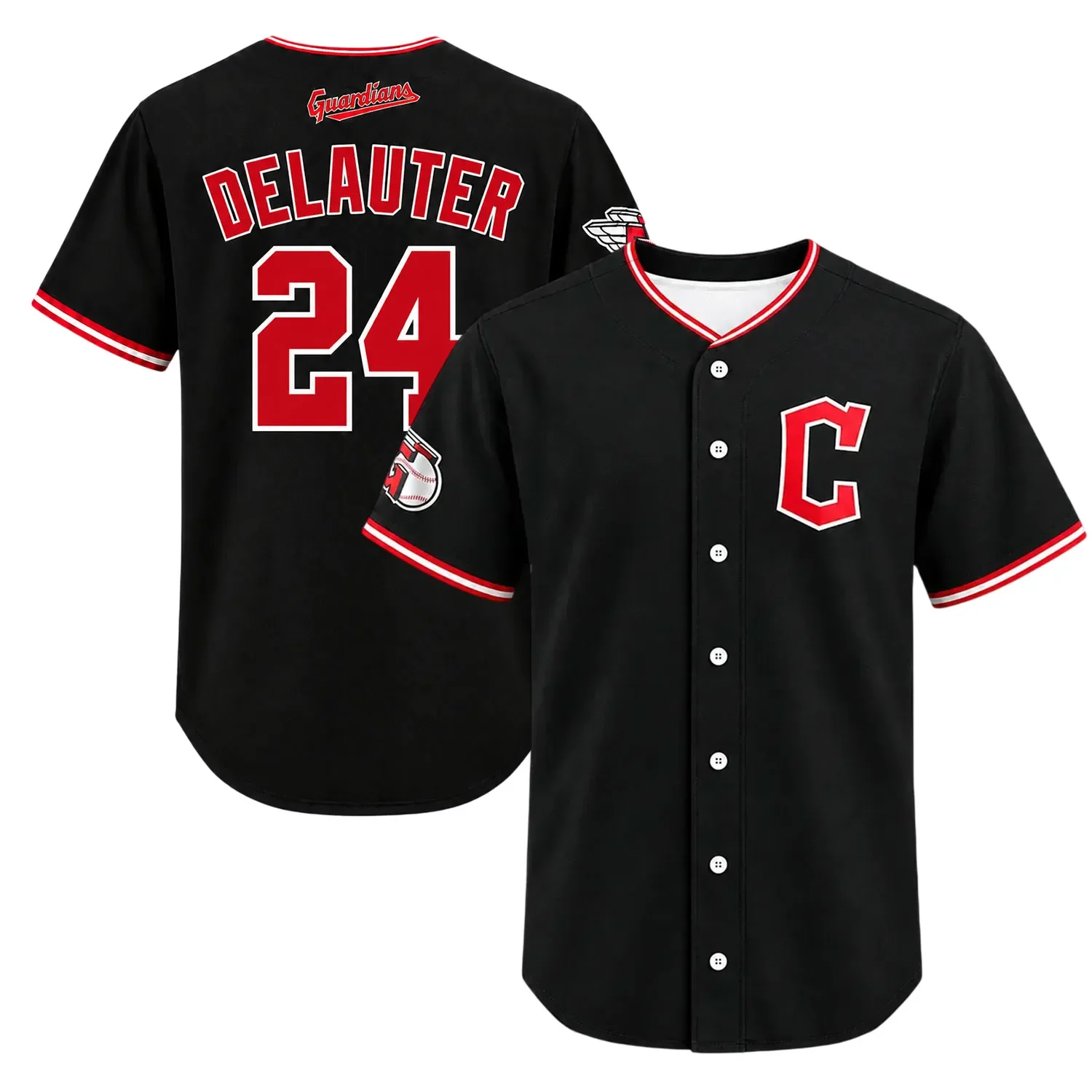 Cleveland Guardians Chase DeLauter Black Jersey