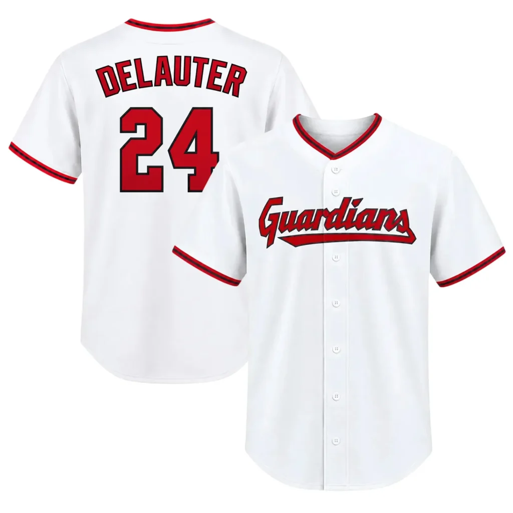 Cleveland Guardians Chase DeLauter Home Jersey – Stadium Ready Fan Style