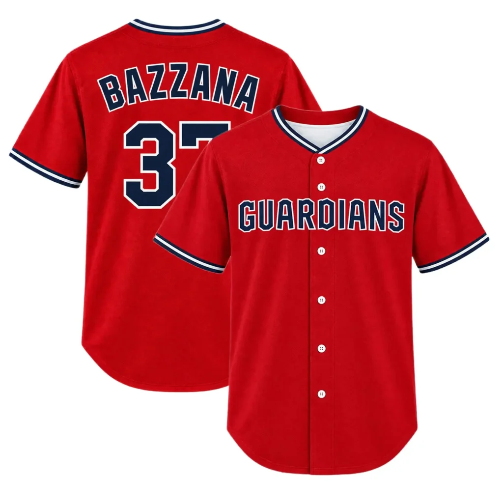 Cleveland Guardians Travis Bazzana Red Jersey – Custom Name & Number Edition