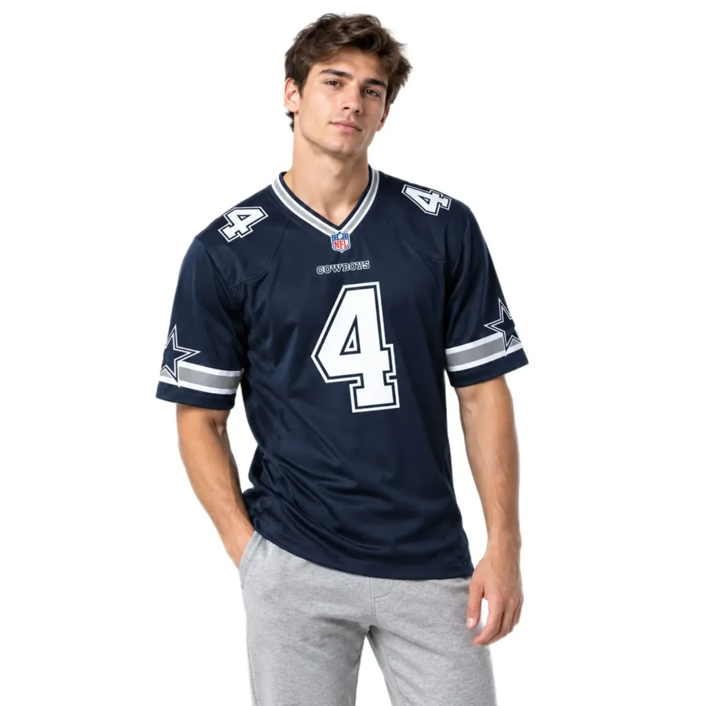 Dallas Cowboys Dak Prescott Navy Jersey – Stadium Ready Fan Style
