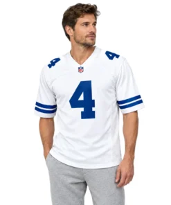 Dallas Cowboys Dak Prescott White Jersey – model front view