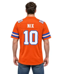 Denver Broncos Bo Nix Orange Home Jersey – model view