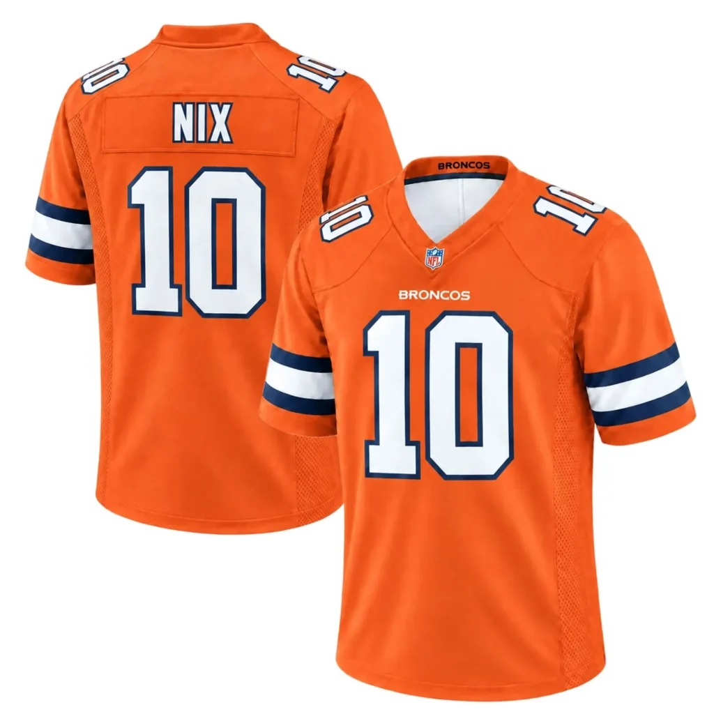 Denver Broncos Bo Nix Orange Jersey – Stadium Ready Fan Style