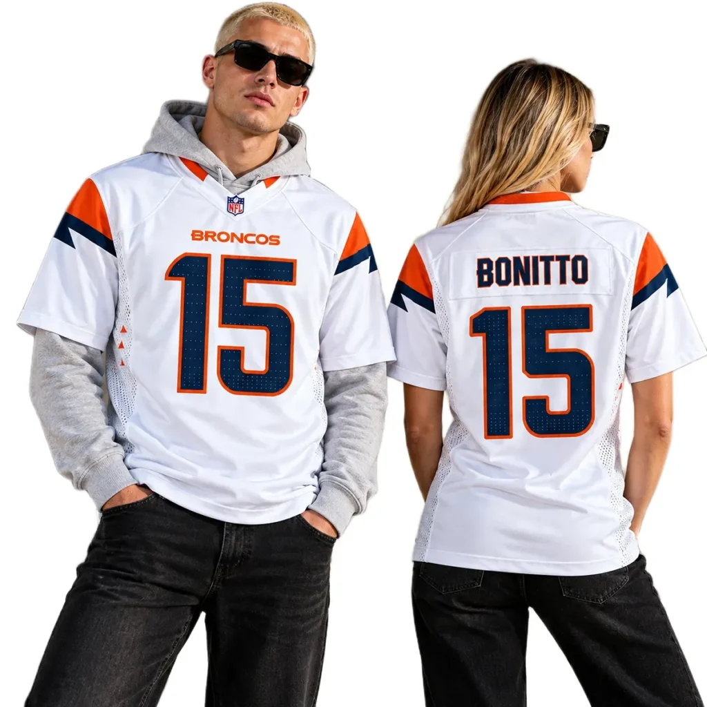 Denver Broncos Courtland Suttan White Jersey – Home Crowd Fan Style