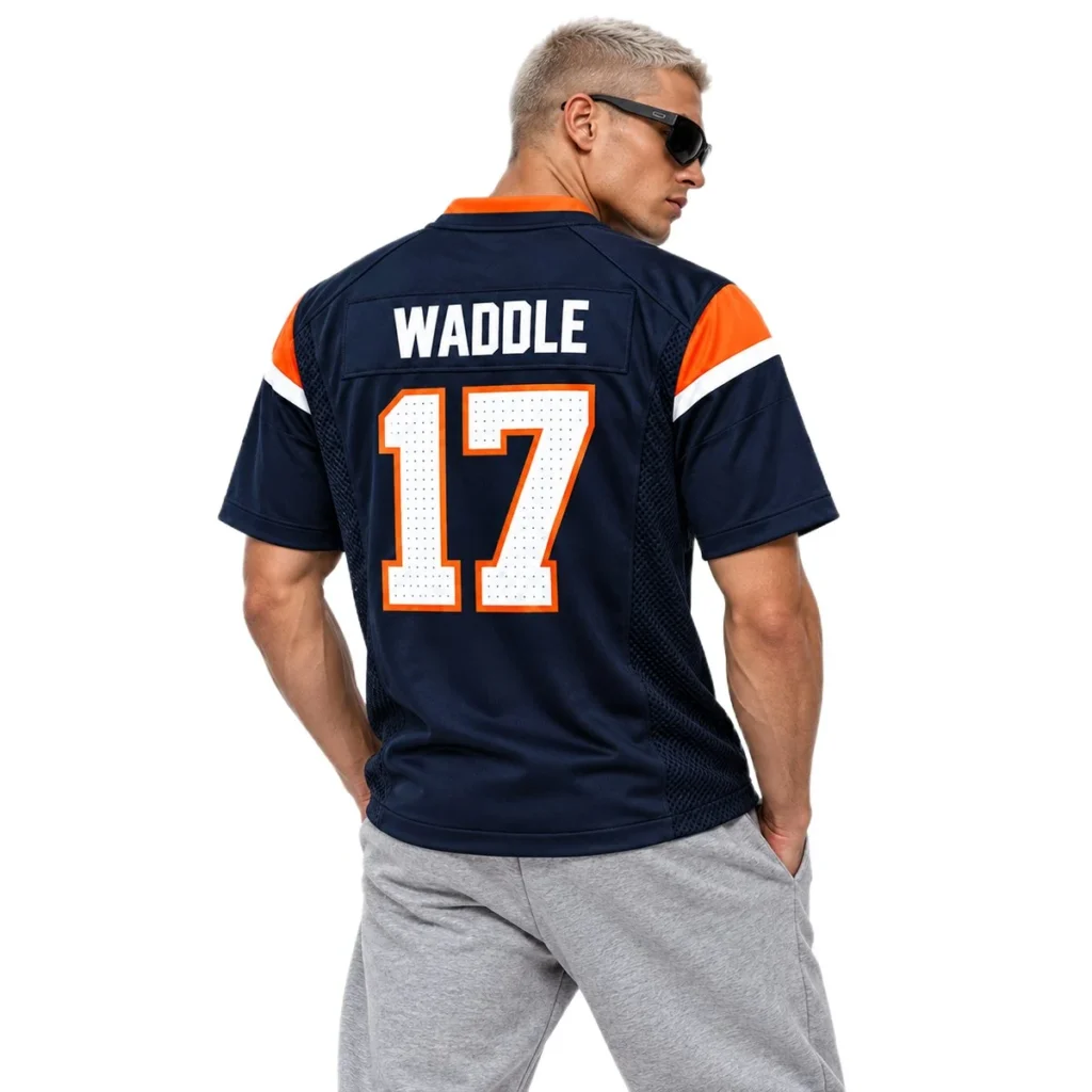 Denver Broncos Jaylen Waddle Navy Jersey – Season Pride Edition