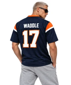 Denver Broncos Jaylen Waddle Navy Jersey – back view