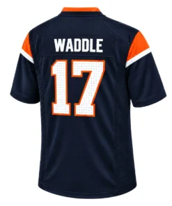Denver Broncos Jaylen Waddle Navy Jersey – back view