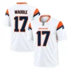Denver Broncos Jaylen Waddle White Jersey – front back view