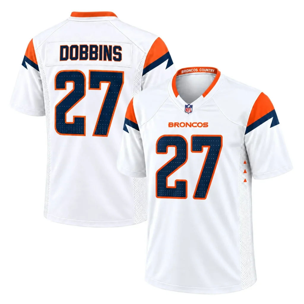 Denver Broncos J.K. Dobbins White Jersey – Matchday Fan Edition