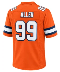 Denver Broncos Zach Allen Orange Jersey – back view