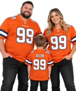Denver Broncos Zach Allen Orange Jersey – family view