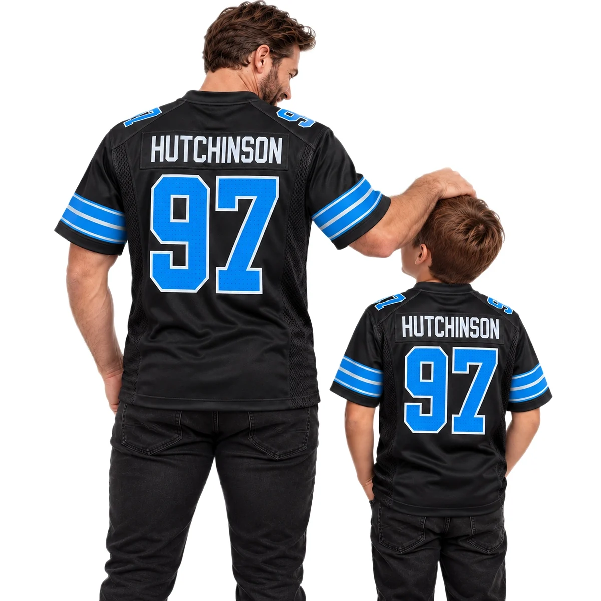 Detroit Lions Aidan Hutchinson Black Alternate Jersey – model view