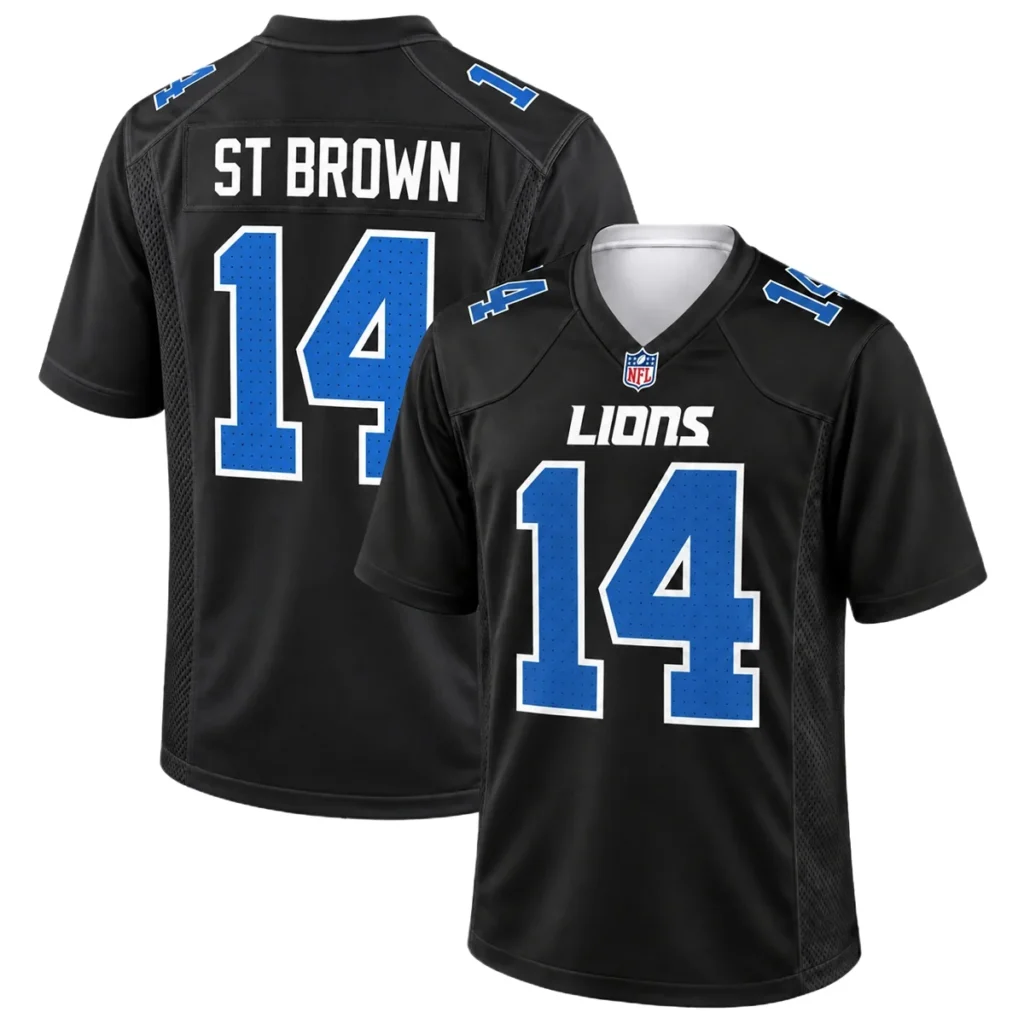 Detroit Lions Amon-Ra St. Brown Black Alternate Jersey – Stadium Ready Fan Style