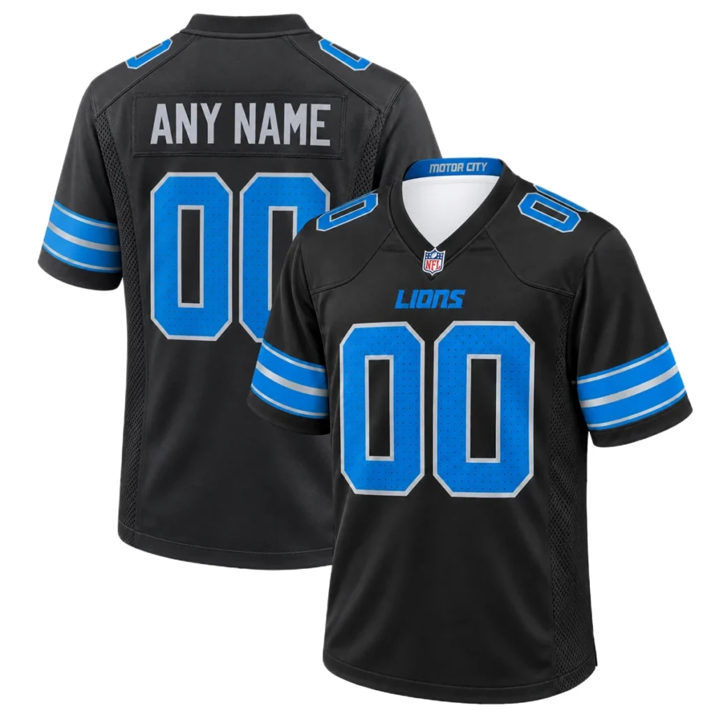 Detroit Lions Black Alternate Custom Jersey – Name & Number Fan Jersey