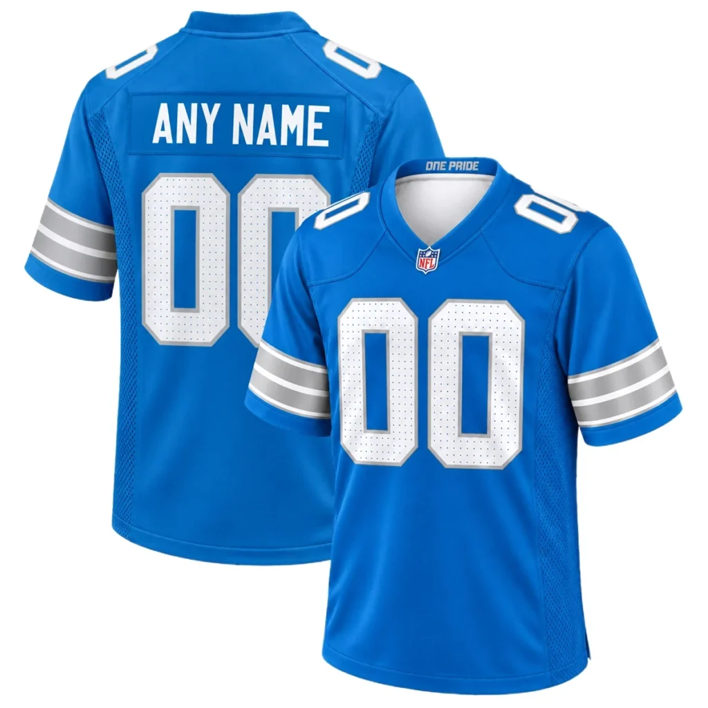 Detroit Lions Blue Home Custom Jersey – Home Crowd Fan Style