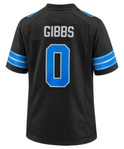 Detroit Lions Jahmyr Gibbs Black Jersey – back view