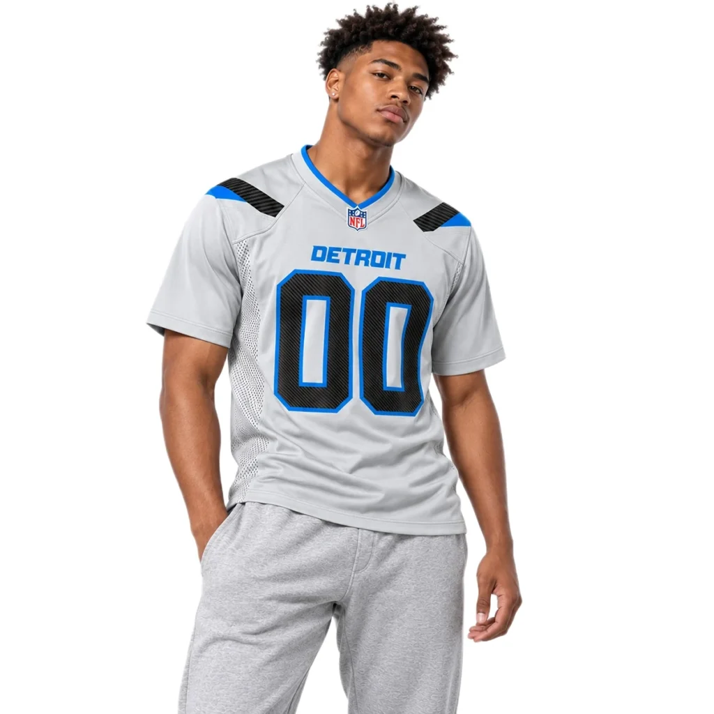 Detroit Lions Silver Rivalries Custom Jersey – Home Crowd Fan Style