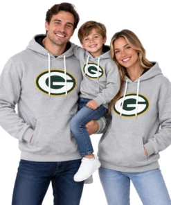 Green Bay Packers Gray Custom Hoodie – model front view