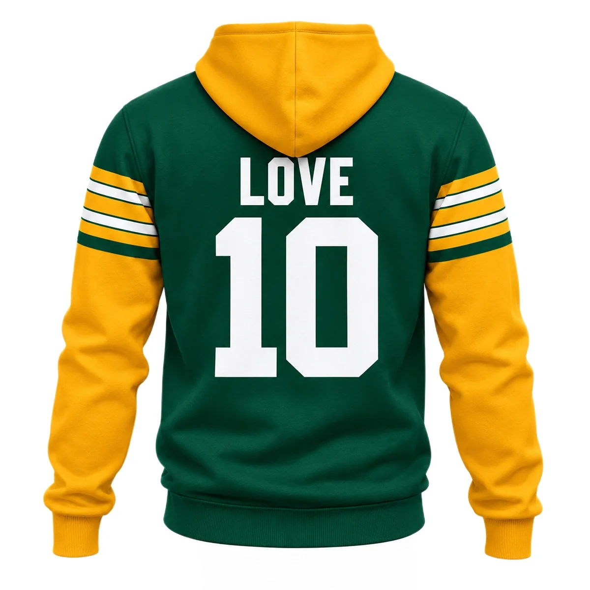 Green Bay Packers Jordan Love Green Vintage Hoodie – back view
