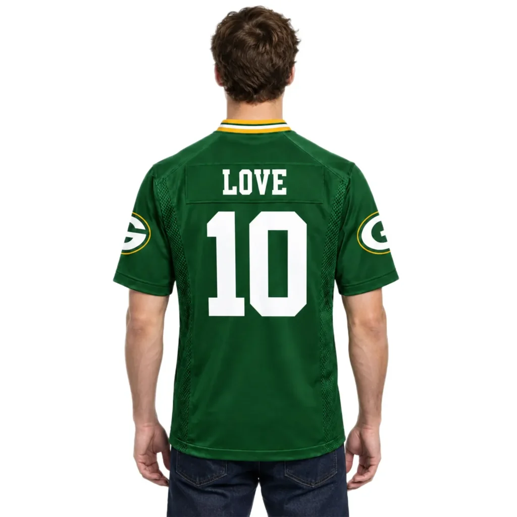 Green Bay Packers Jordan Love Jersey – Home Crowd Fan Style