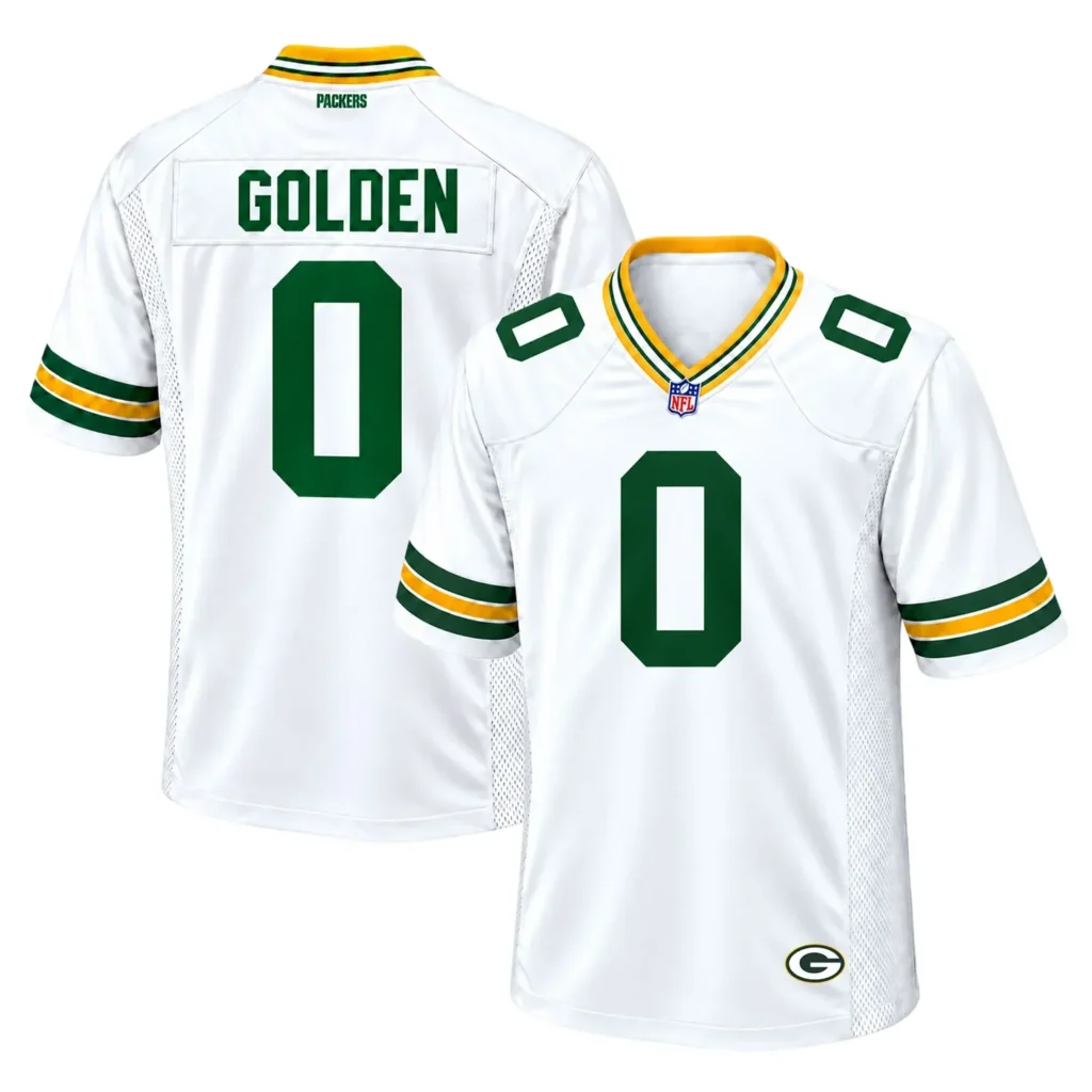 Green Bay Packers Matthew Golden White Jersey – Game Day Fan Jersey