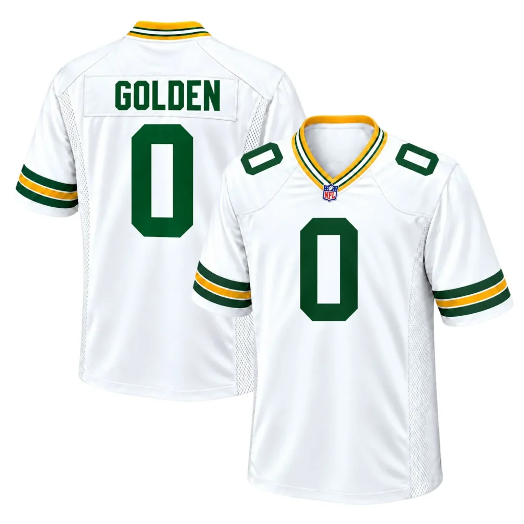 Green Bay Packers Matthew Golden White Jersey – Stadium Ready Fan Style