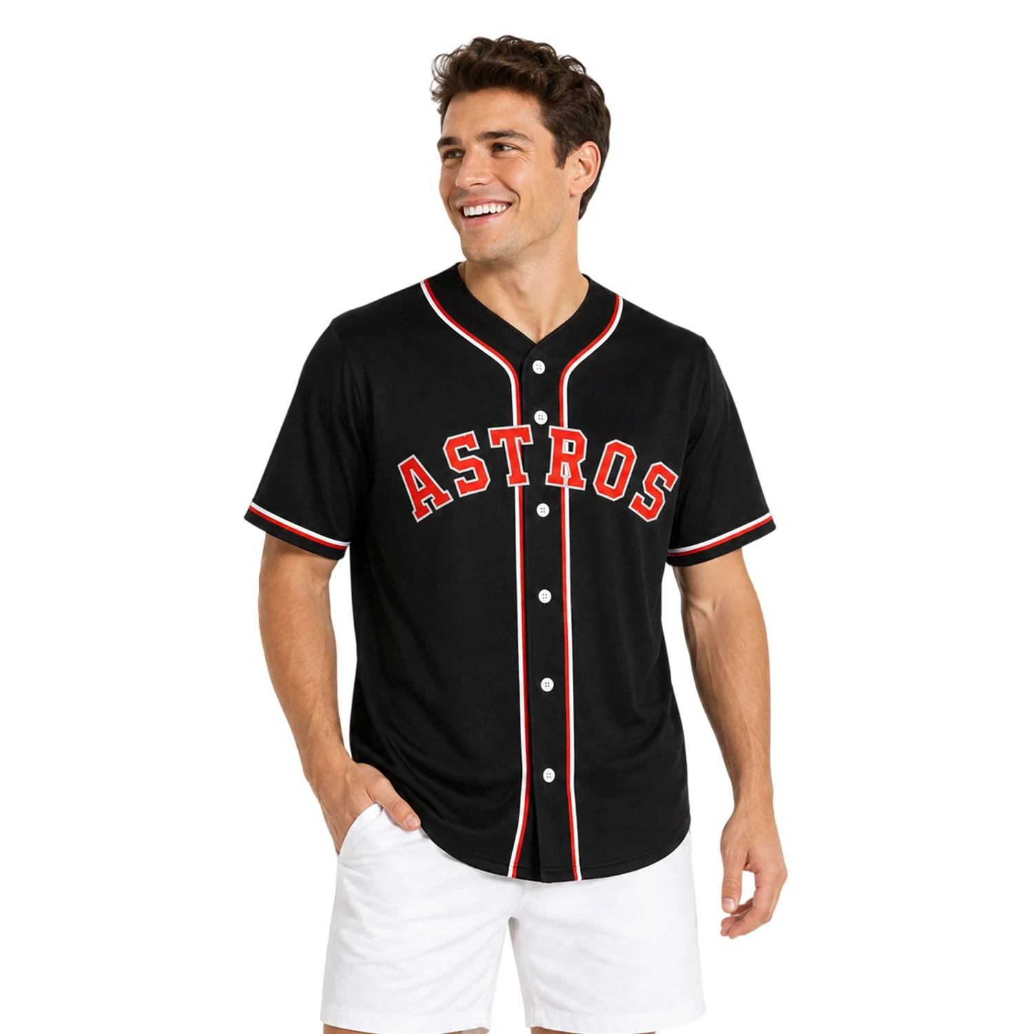 Houston Astros Black Custom Jersey – model view