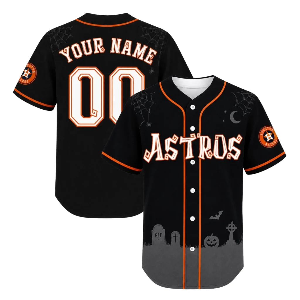 Houston Astros Black Halloween Custom Jersey – Stadium Ready Fan Style