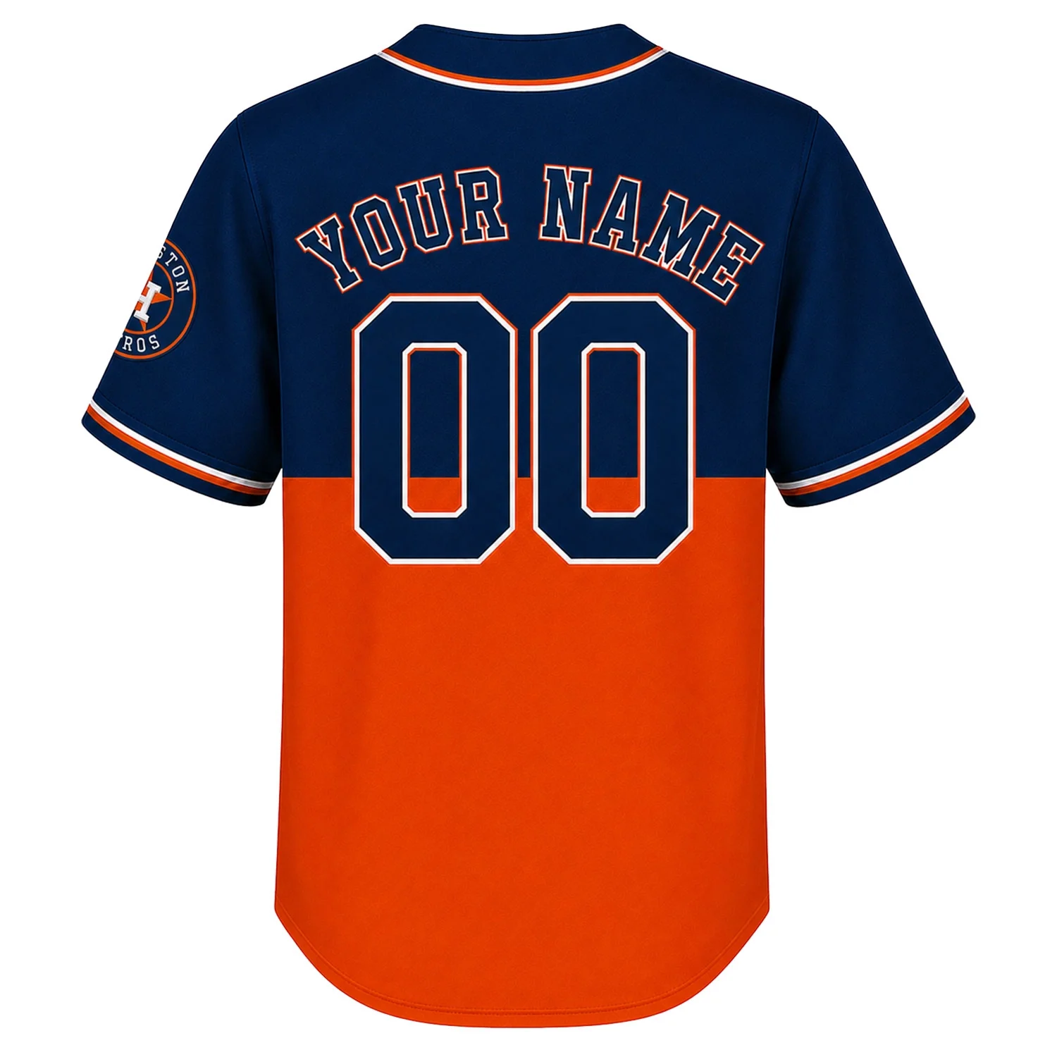 Houston Astros Navy Custom Jersey – back view