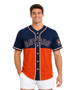 Houston Astros Navy Custom Jersey – model view